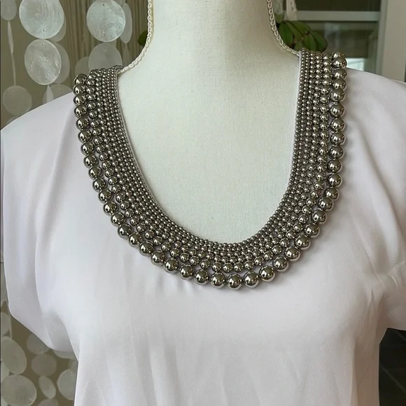 DVF Diane Von Fustenberg Acedia silver ball pastel pink blouse - Picture 2 of 11